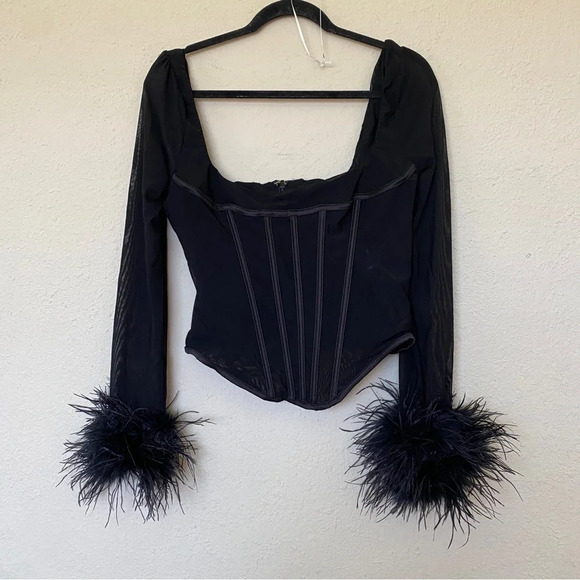 HOUSE‎ OF CB 'Stella' Black Mesh Trimmed Corset NWOT size XS - Picture 5 of 10